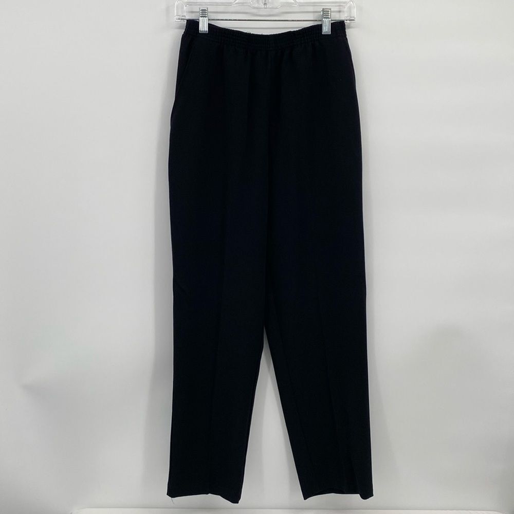 24K Canadian Black Elastic Waist Petite Pants Slacks Women's 8P